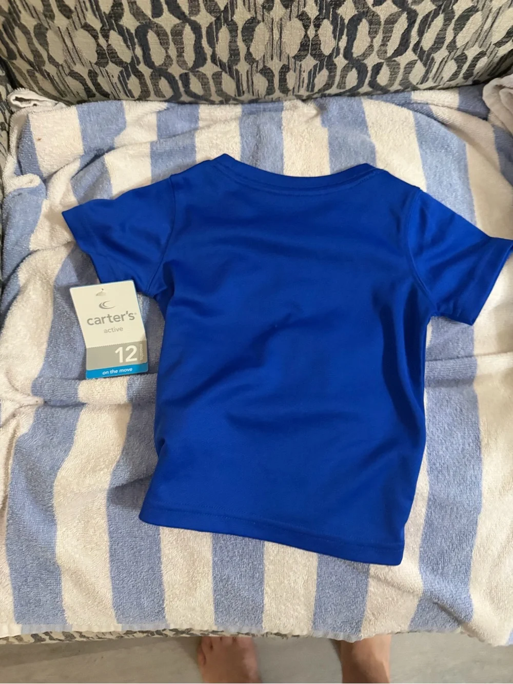 NWT Carter's Size 12 Months Future Draft Pick' Short-Sleeve Blue Athletic Tee